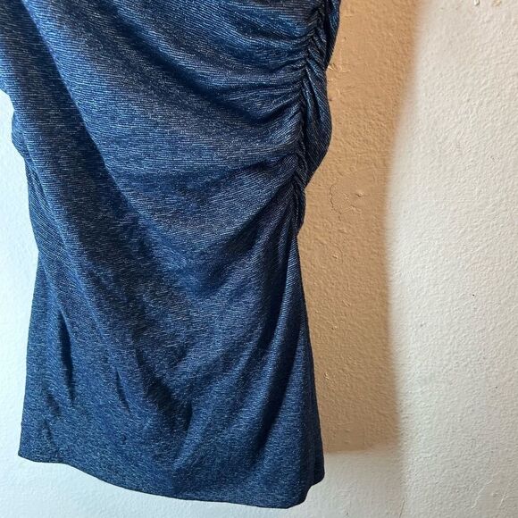 MICHAEL STARS WOMANS DRESS SMALL BLUE 0472 ruched tulip blouson Jordan mini - Picture 4 of 14